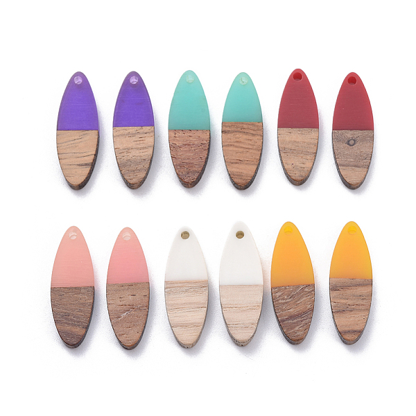 

PandaHall 6 Colors Resin & Walnut Wood Pendants, Horse Eye, Mixed Color, 28x9.5x3.5~4mm, Hole: 1.8mm, 2pcs/color, 12pcs/set Resin+Wood Horse..., Multicolor