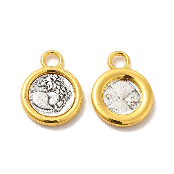 

PandaHall Alloy Pendants, Long-Lasting Plated, Cadmium Free & Lead Free, Flat Round, Antique Silver & Golden, 24.5x19x3.5mm, Hole: 4mm Alloy...