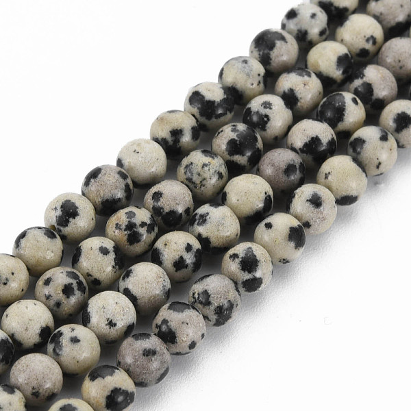 

PandaHall Natural Dalmatian Jasper Bead Strands, Round, 4~5mm, Hole: 1mm, about 83~84pcs/strand, 14.96 inch~15.16 inch(38~38.5cm) Dalmatian...