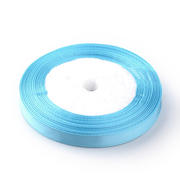 

PandaHall High Dense Single Face Satin Ribbon, Polyester Ribbons, Deep Sky Blue, 3/8 inch(9~10mm), about 25yards/roll, about 10rolls/group...