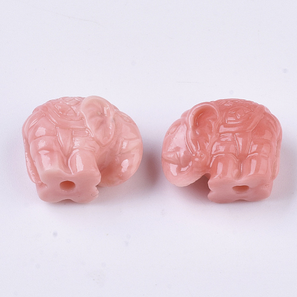 

PandaHall Synthetic Coral Beads, Dyed, Two Tone, Elephant, Light Coral, 12x14mm, Hole: 1.6mm Synthetic Coral Elephant Red