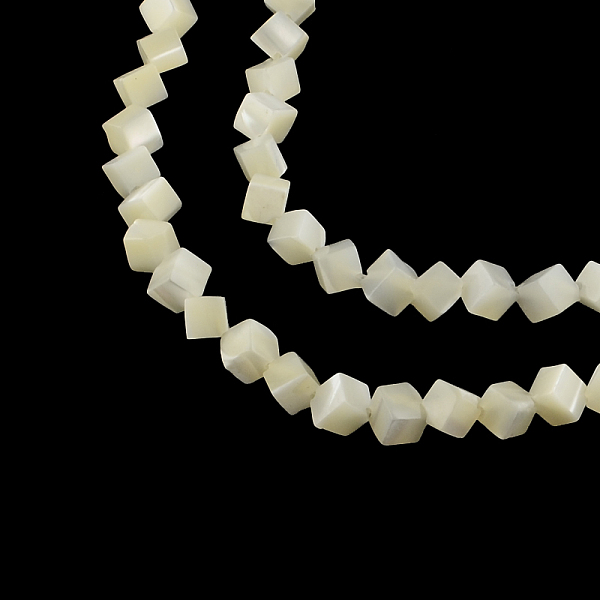 

PandaHall Cube Natural Trochid Shell/Trochus Shell Beads Strands, 6x6x6mm, Hole: 1mm, about 76pcs/strand, 15.7 inch Trochus Shell Cube