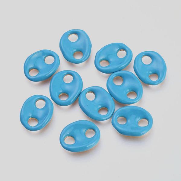 

PandaHall Brass Links Connectors, with Enamel, Long-Lasting Plated, Cadmium Free & Lead Free & Nickel Free, Coffee Bean/Oval, Golden, Deep..., Blue