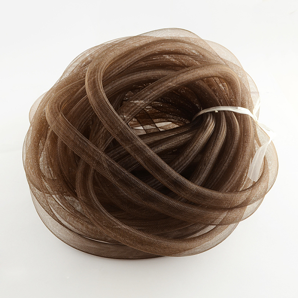 

PandaHall Plastic Net Thread Cord, Coconut Brown, 8mm, 30Yards Plastic Brown