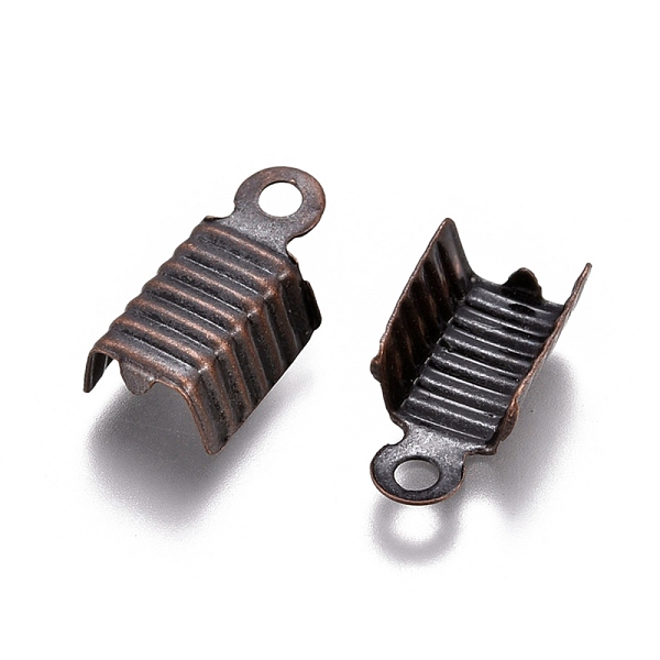 

PandaHall Brass Folding Crimp Ends, Fold Over Crimp Cord Ends, Nickel Free, Red Copper, 13x5mm, Hole: 1mm, Inner Diameter: 4mm Brass