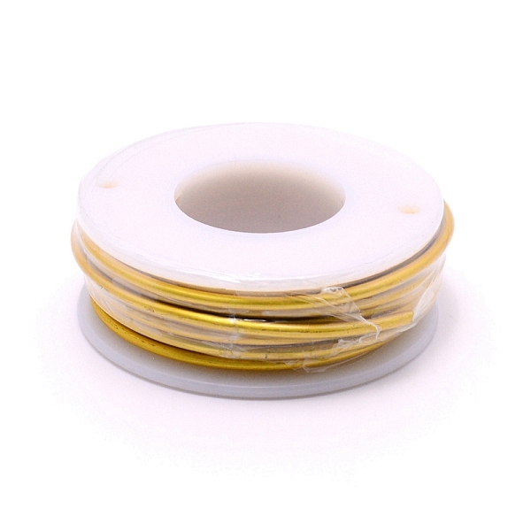 

PandaHall Matte Round Aluminum Wire, with Spool, Gold, 12 Gauge, 2mm, 5.8m/roll Aluminum Round Gold
