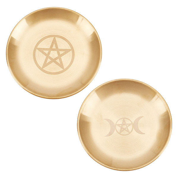 

PandaHall Unicraftale 2Pcs 2 Style 201 Stainless Steel Candle Holder, Tarot Theme Tealight Tray, Home Tabletop Centerpiece Decoration, Flat...