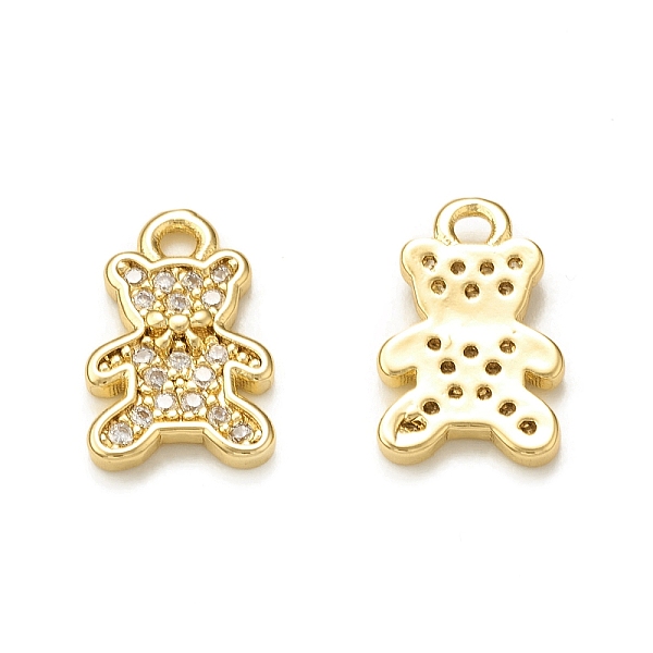 

PandaHall Brass Micro Pave Cubic Zirconia Charms, Bear Charm, Real 18K Gold Plated, 12.5x8x1.5mm, Hole: 1.5mm Brass+Cubic Zirconia Bear..., Clear