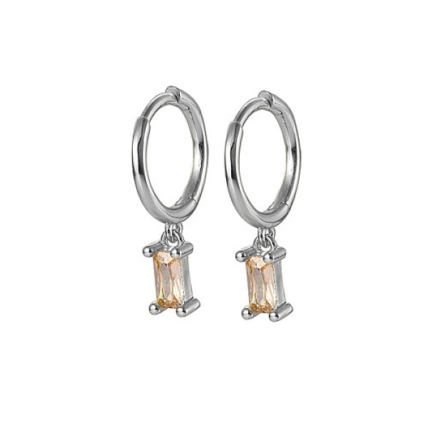 

PandaHall Platinum Rhodium Plated 925 Sterling Silver Dangle Hoop Earrings for Women, Rectangle, PeachPuff, 19.8mm Sterling Silver Rectangle..., Brown