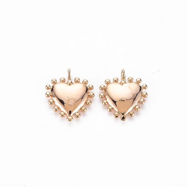

PandaHall Brass Charms, Nickel Free, Heart, Real 18K Gold Plated, 14x12x2.5mm, Hole: 1.4mm Brass Heart