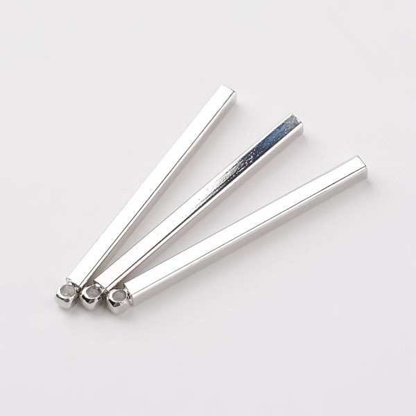 

PandaHall Brass Pendants, Rack Plating, Rectangle, Platinum, 30x2x2mm, Hole: 1mm Brass Rectangle