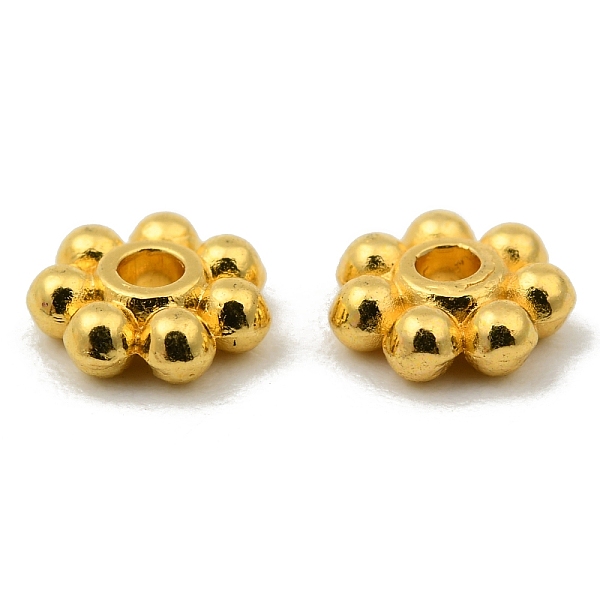 

PandaHall Alloy Beads Daisy Spacer Beads, Cadmium Free & Lead Free, Granulated Beads, Golden, 6x2mm, Hole: 1.5mm, about 4000pcs/1000g Alloy...