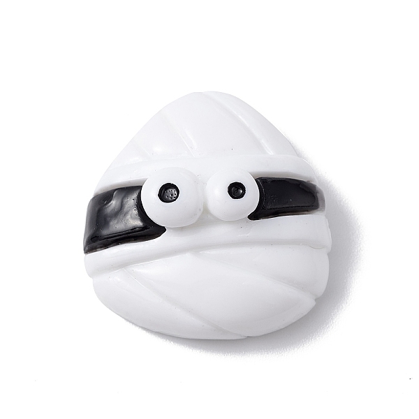 

PandaHall Halloween Theme Opaque Resin Cabochons, White, Mummy Pattern, 23x22x10mm Resin Mummy White