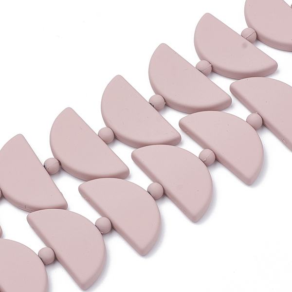 

PandaHall Rubberized Style Acrylic Beads, Half Round, Pink, 18x38x5mm, Hole: 1.5mm Acrylic Half Round Pink