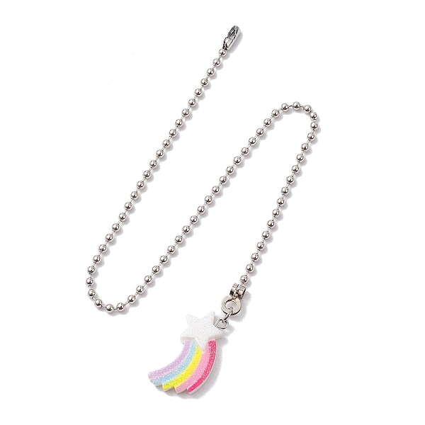 

PandaHall Resin Ceiling Fan Pull Chain Extenders, with Iron Ball Chains, Star, 342mm, Pendant: 31.5x18.5x4.5mm Resin Star