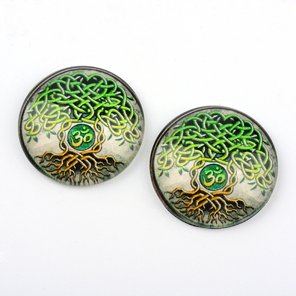 

PandaHall Yoga Theme Glass Cabochons, for DIY Projects, Half Round/Dome, Medium Sea Green, 25x6mm Glass Half Round