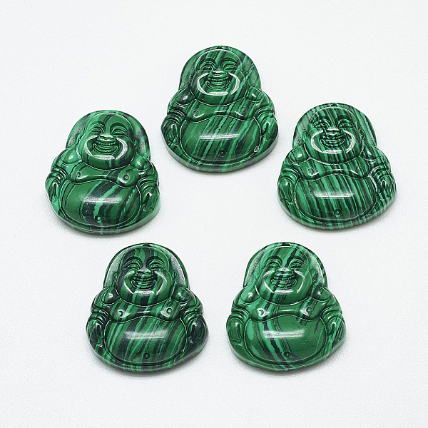 

PandaHall Synthetic Malachite Pendants, Maitreya, 26~27x24~26x8~9mm, Hole: 1mm Malachite Human