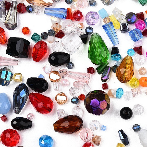 

PandaHall Glass Beads, Mixed Shapes, Mixed Color, 2.5~27x2.5~18x2~18mm, Hole: 0.8~1.8mm, about 350g/bag Glass Mixed Shapes Multicolor