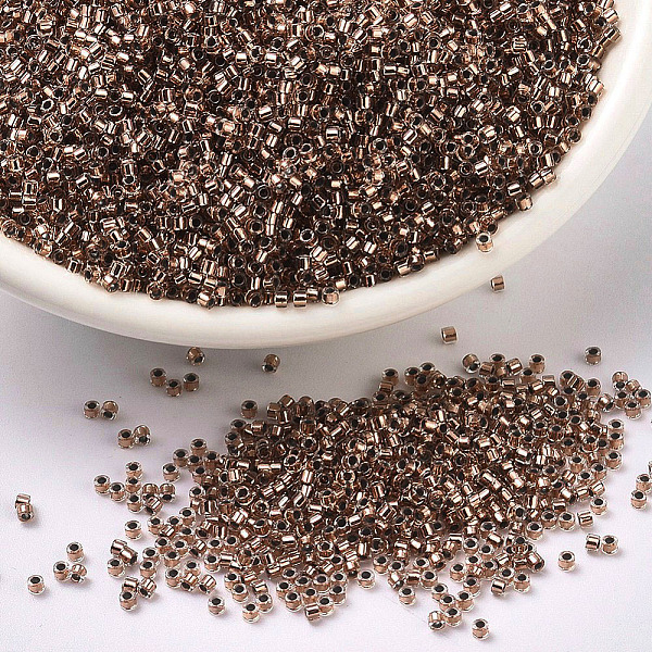 

PandaHall MIYUKI Delica Beads, Cylinder, Japanese Seed Beads, 11/0, (DB0037) Copper Lined Crystal, 1.3x1.6mm, Hole: 0.8mm, about 2000pcs/10g..., Brown
