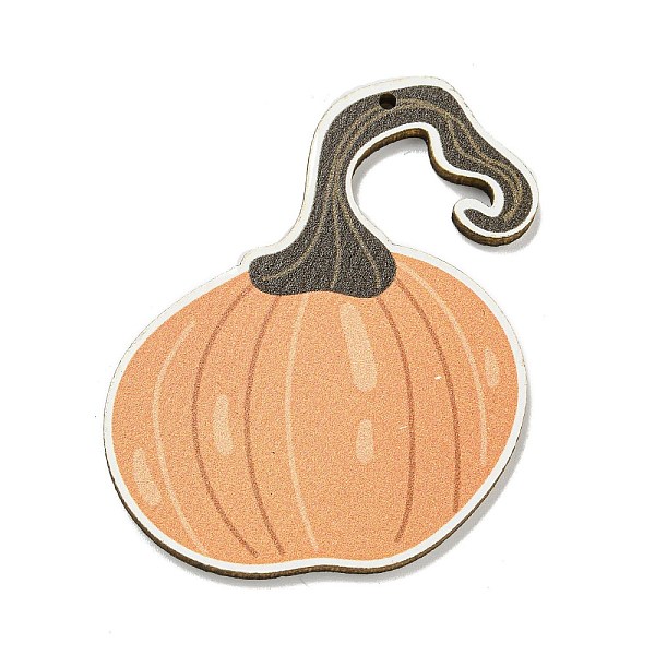 

PandaHall Wood Pendants, Thanksgiving Theme, Orange, Pumpkin, 51x43x2.5mm, Hole: 2mm Wood Pumpkin Orange
