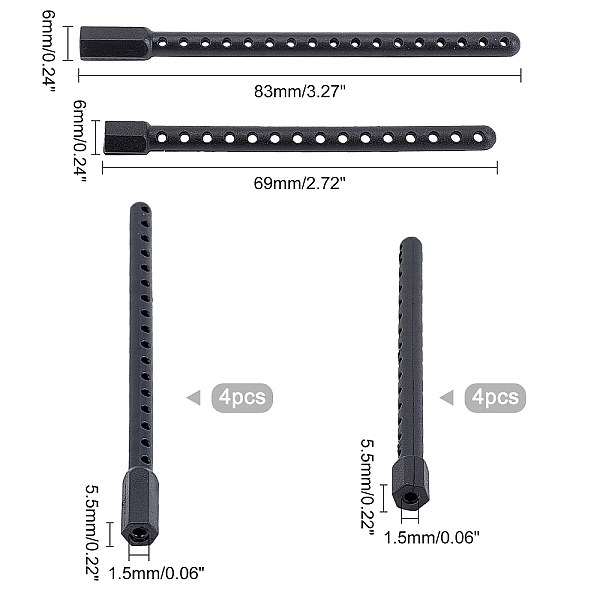4 Stk. Hsp 1/10 Zubehör Kunststoff Autoschalensäule Für 94122 & 94123 & 94102 & 94103