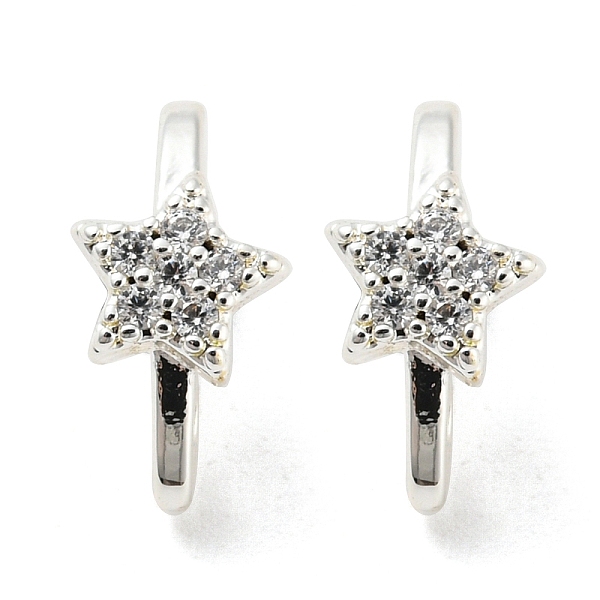

PandaHall Rack Plating Brass Micro Pave Clear Cubic Zirconia Connector Charms, Long-Lasting Plated, Lead Free & Cadmium Free, Oval with Star...