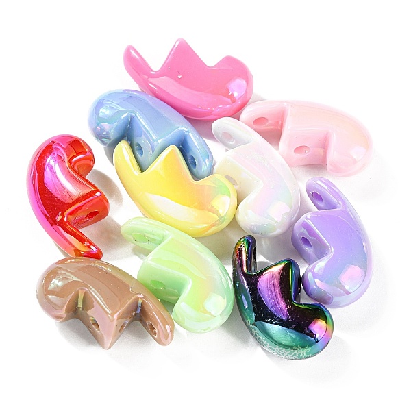 

PandaHall UV Plating Opaque Iridescent Acrylic Beads, Broken Heart, Mixed Color, 26x15x11mm, Hole: 2mm Acrylic Heart Multicolor