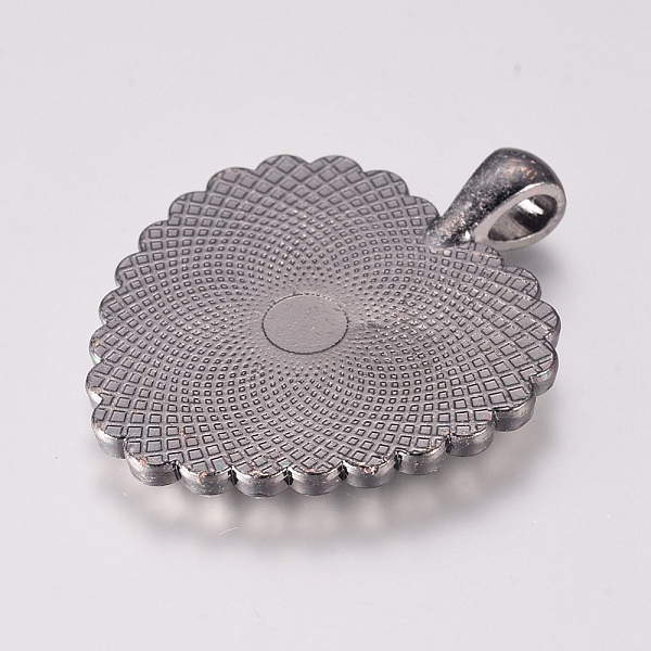 

PandaHall Alloy Pendant Cabochon Settings, Plain Edge Bezel Cups, with Rhinestone, Heart, Crystal, Gunmetal, Tray: 23.5x24.5mm..., Clear