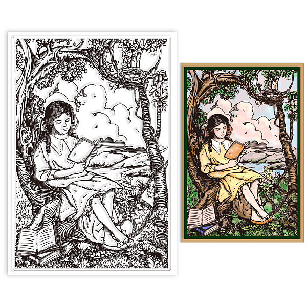 

PandaHall Custom PVC Plastic Clear Stamps, for DIY Scrapbooking, Photo Album Decorative, Cards Making, Girl, 160x110x3mm Plastic Human Clear