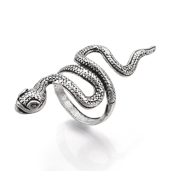 

PandaHall Alloy Finger Rings, Snake, Size 9, Antique Silver, 19mm Alloy