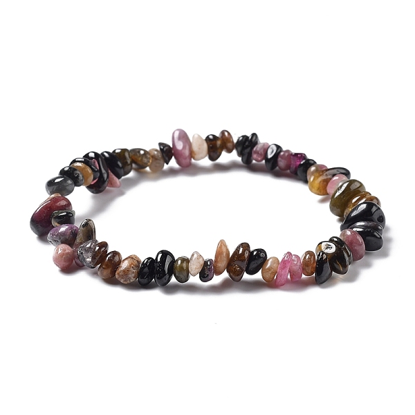 

PandaHall Chips Natural Tourmaline Beaded Stretch Bracelets, Inner Diameter: 2-1/8 inch(5.5cm) Tourmaline