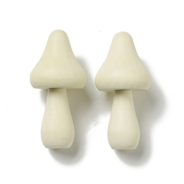 

PandaHall Unfinished Wood Display Decorations, for Kids DIY Painting Craft, Mushroom, Beige, 33x71mm Wood Yellow