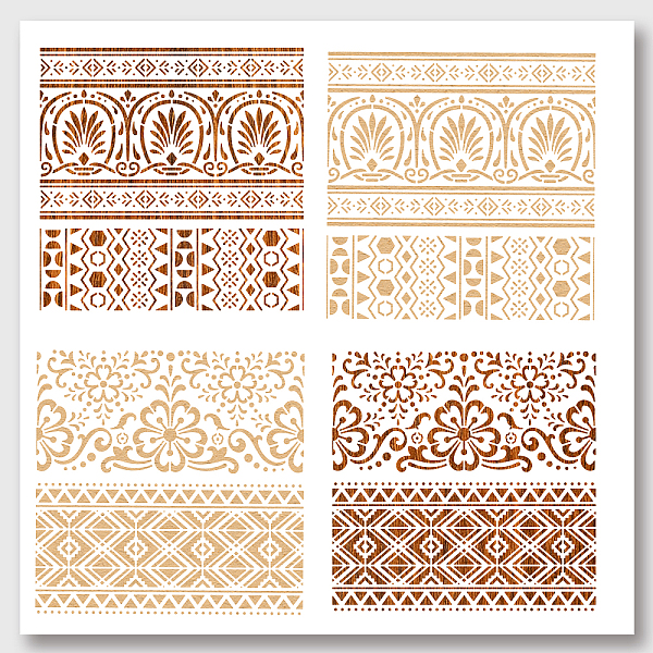 

PandaHall 2Pcs 2 Styles PET Hollow Out Drawing Painting Stencils, for DIY Scrapbook, Photo Album, Floral Pattern, 300x300mm, 1pc/style...