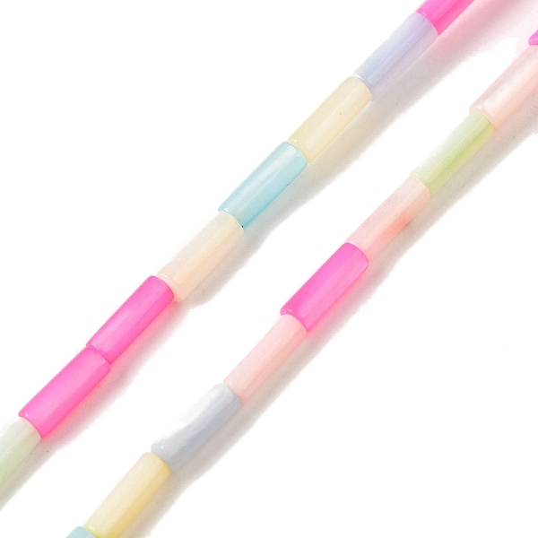 Brins de perles de coquillage d'eau douce naturelles teintes en couleur arc-en-ciel