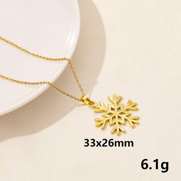 

PandaHall Stainless Steel Snowflake Pendant Necklace, Women's Necklace Stainless Steel