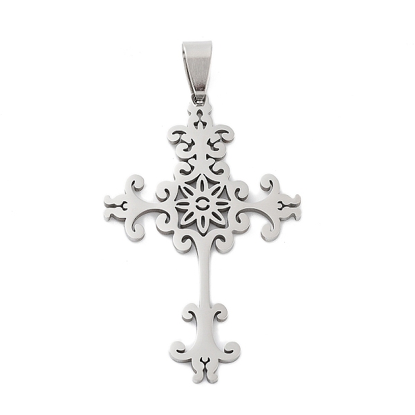 

PandaHall 201 Stainless Steel Pendants, Laser Cut, Cross Charm, Stainless Steel Color, 46.5x29.5x1.5mm, Hole: 9x5mm 201 Stainless Steel...