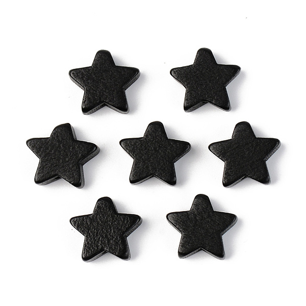 

PandaHall Painted Natural Wood Beads, Lead Free, Star, Black, 14x15.5x6mm, Hole: 1.2mm Schima Wood Star Black