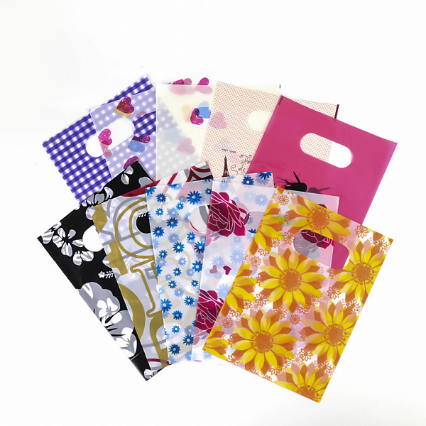 

PandaHall Printed Plastic Bags, Rectangle, Mixed Color, 40x30cm Plastic Multicolor