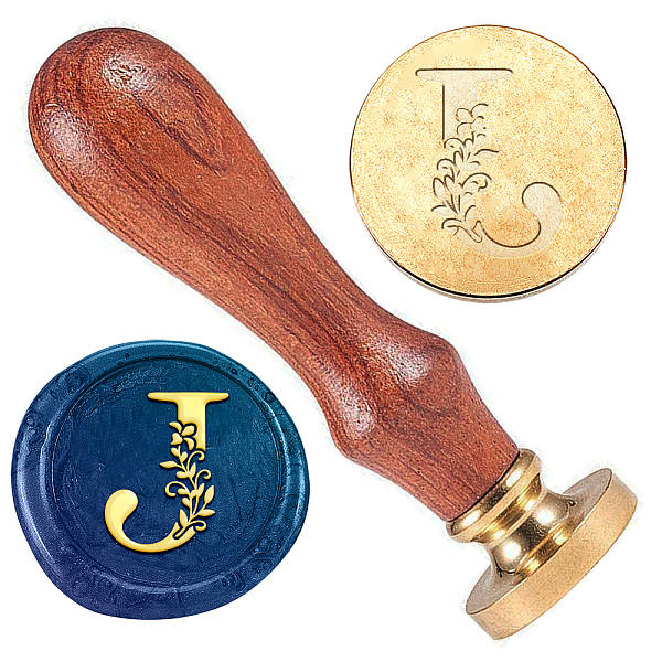

PandaHall Wax Seal Stamp Set, Golden Tone Sealing Wax Stamp Solid Brass Head, with Retro Wood Handle, for Envelopes Invitations, Gift Card...