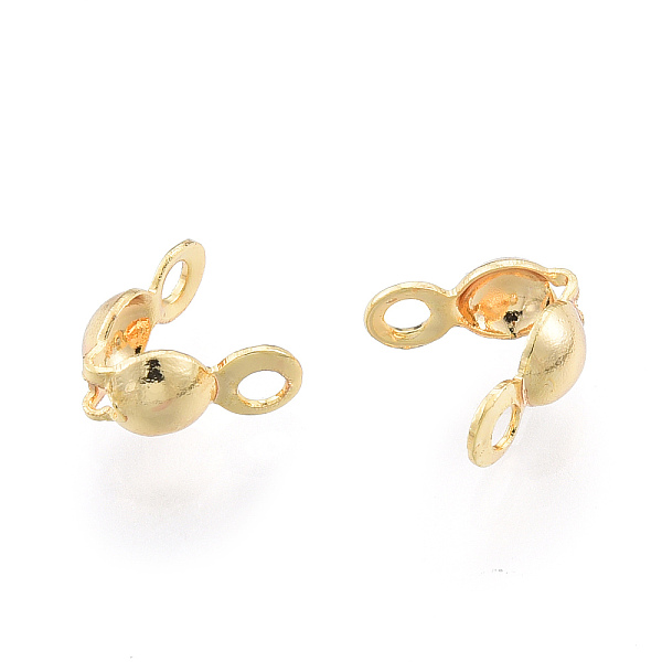 

PandaHall Brass Bead Tips, Nickel Free, Calotte Ends, Clamshell Knot Cover, Real 18K Gold Plated, 7.5x3.5mm, Hole: 1.5mm Brass