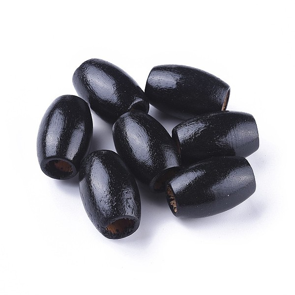 

PandaHall Natural Wood Beads, Lead Free, Dyed, Barrel, Black, 30x20mm, Hole: 10mm Wood Barrel Black