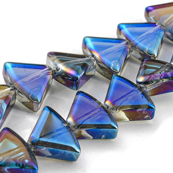 

PandaHall Half Plated Electroplate Transparent Glass Beads Strands, Fan, Dodger Blue, 8x10.5x4mm, Hole: 1mm, about 80pcs/strand, 25.51 inch...