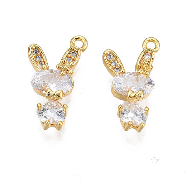 Brass Micro Pave Cubic Zirconia Charms