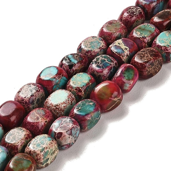 

PandaHall Natural Dolomite Beads Strands, Dyed, Cuboid, FireBrick, 7~7.5x5~5.5x5~5.5mm, Hole: 1.2mm, about 55pcs/strand, 15.67~15.94 inch..., Red