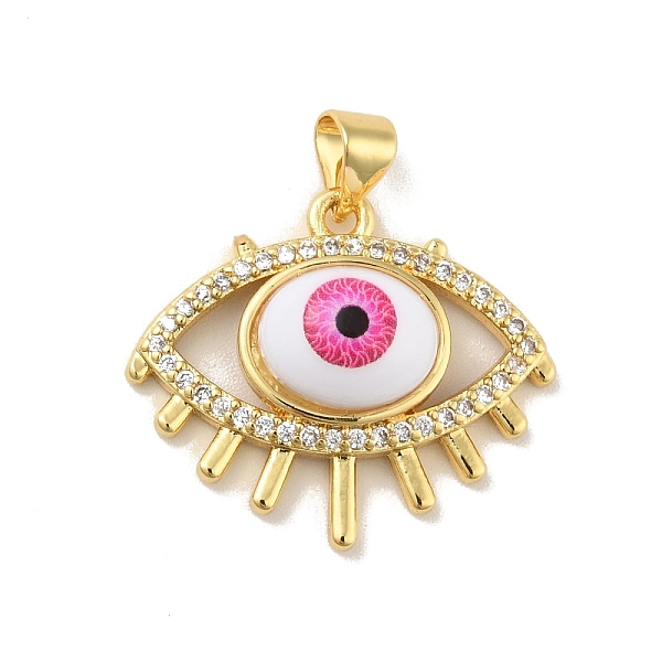 

PandaHall Brass Micro Pave Cubic Zirconia Pendants, with Enamel, Cadmium Free & Lead Free, Long-Lasting Plated, Evil Eye, Real 18K Gold...