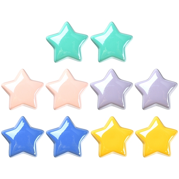 

PandaHall 10Pcs 5 Colors Opaque Acrylic Beads, Pearlized, Star, Mixed Color, 20.5x21x12.5mm, Hole: 3.5mm, 2pcs/color Acrylic Star Multicolor