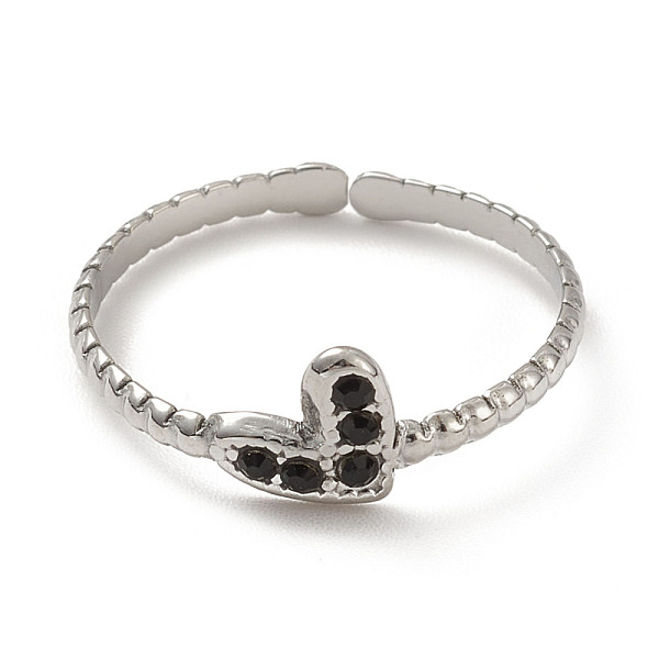

PandaHall Rhinestone Heart Open Cuff Ring, 304 Stainless Steel Jewelry for Women, Mixed Color, Stainless Steel Color, US Size 6 1/2(16.9mm)..., Multicolor