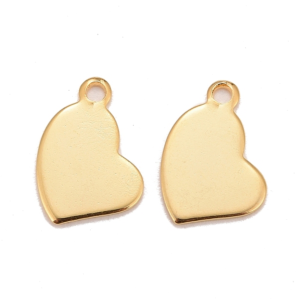 

PandaHall 201 Stainless Steel Charms, Heart, Real 24k Gold Plated, 15x11x0.8mm, Hole: 1.6mm 201 Stainless Steel Heart