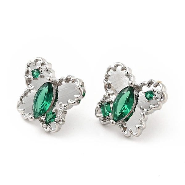 

PandaHall Green Cubic Zirconia Butterfly Stud Earrings, Brass Jewelry for Women, Cadmium Free & Nickel Free & Lead Free, Platinum, 13x14.5mm...