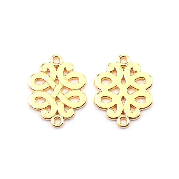 

PandaHall Baroque Style Zinc Alloy Connector Charms, Cadmium Free & Lead Free, Chinese Knot, Light Gold, 17x13.5x1mm, Hole: 1.2mm Alloy...